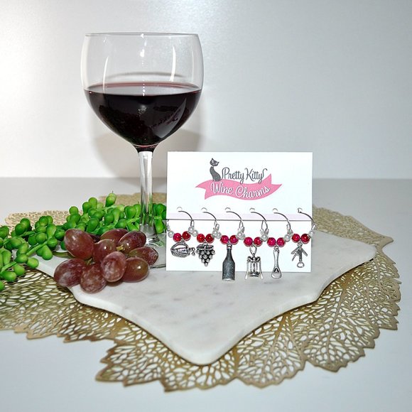 🍷Set of 6 Handmade Wine 🍷Charms (Various Themes Available) - Picture 9 of 11